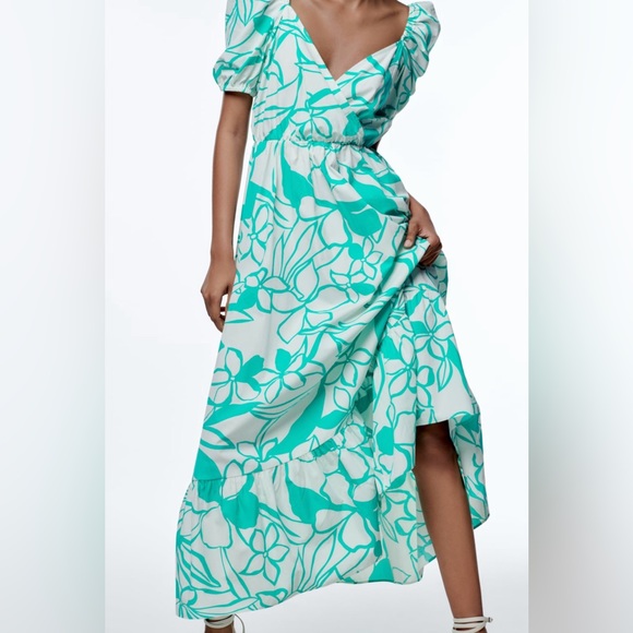 Zara Printed Poplin Dress. Small - Picture 6 of 9